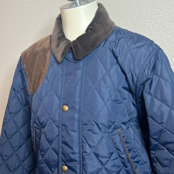 Polo Ralph Lauren Quilted Barn Jacket Navy XL – Corduroy Collar & Trim - Picture 2 of 12